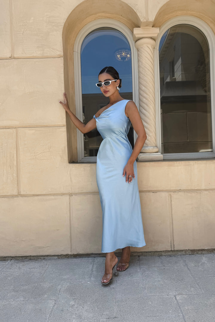Andy Satin Off Shoulder Dress