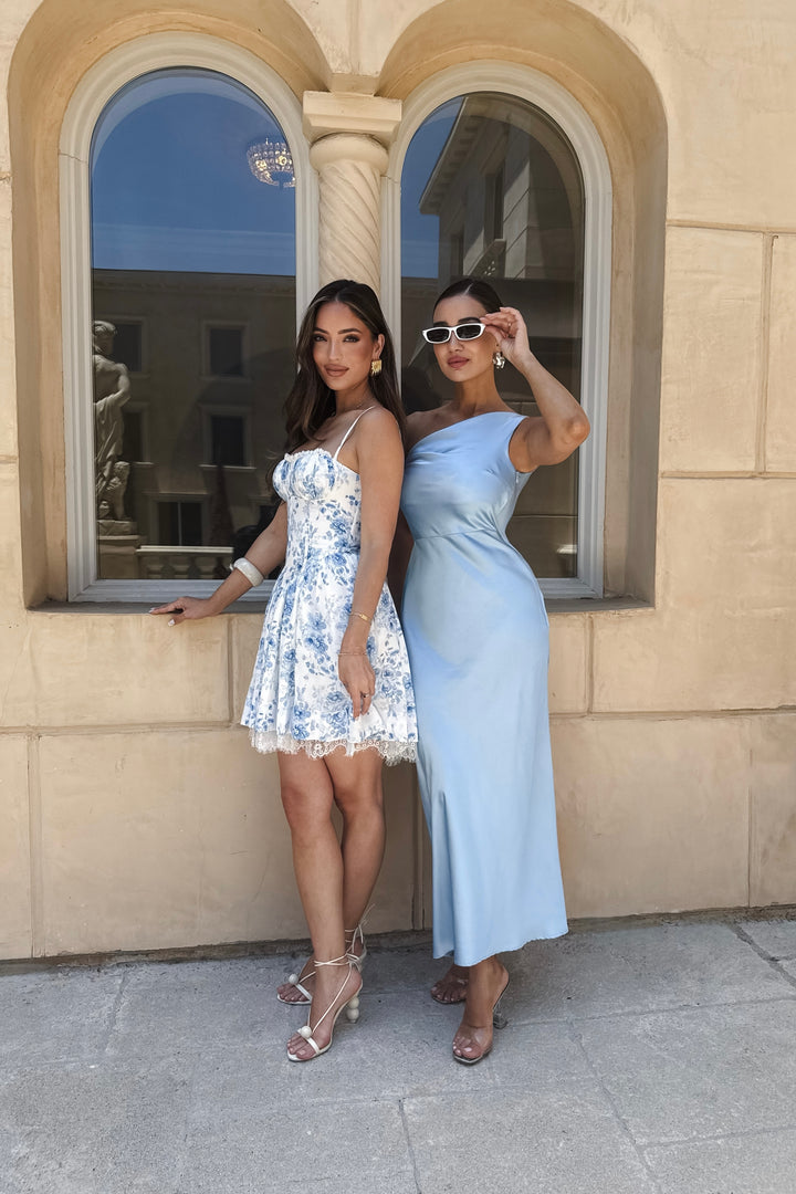 Andy Satin Off Shoulder Dress