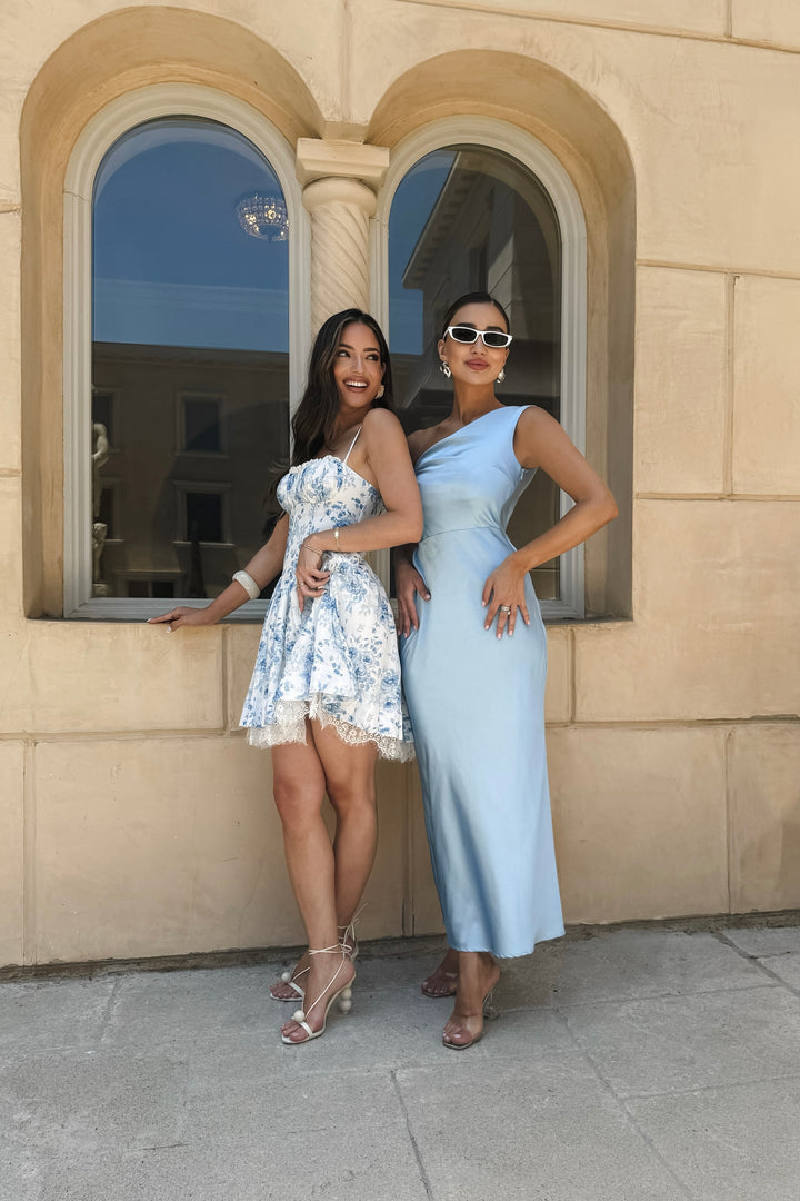 Andy Satin Off Shoulder Dress