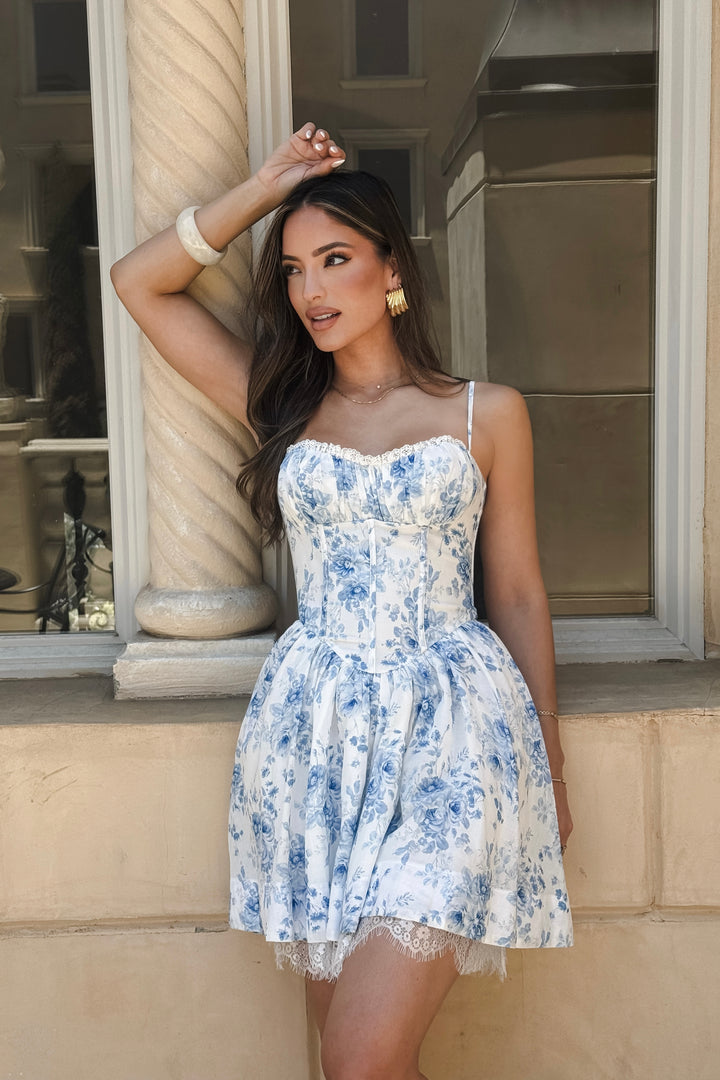 Adrianna Floral Lace Trim Dress
