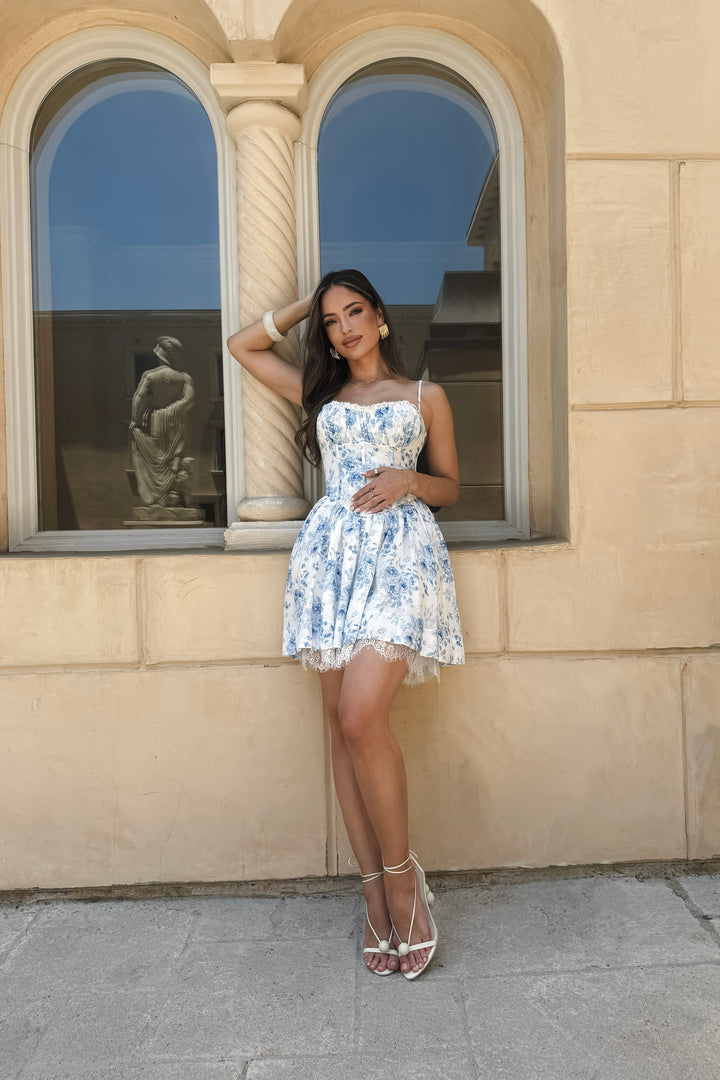Adrianna Floral Lace Trim Dress