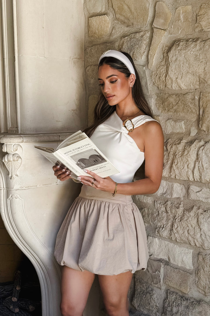 Rose Bubble Skirt - Nude