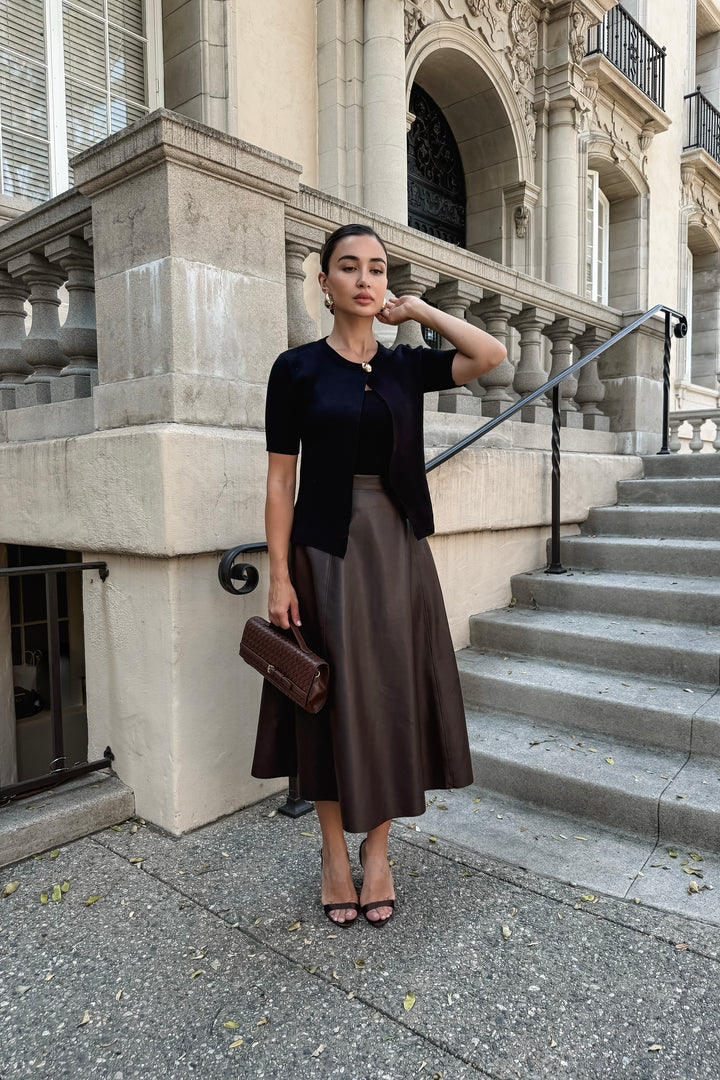 Alejandra Leather Maxi Skirt