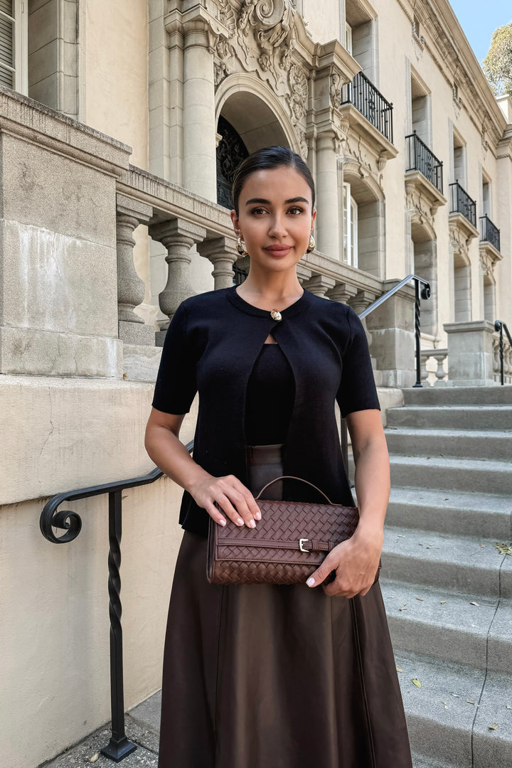 Adrianna 2-Piece Knit Top - Black
