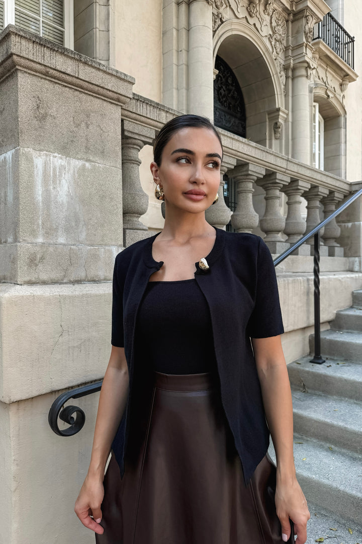 Adrianna 2-Piece Knit Top - Black
