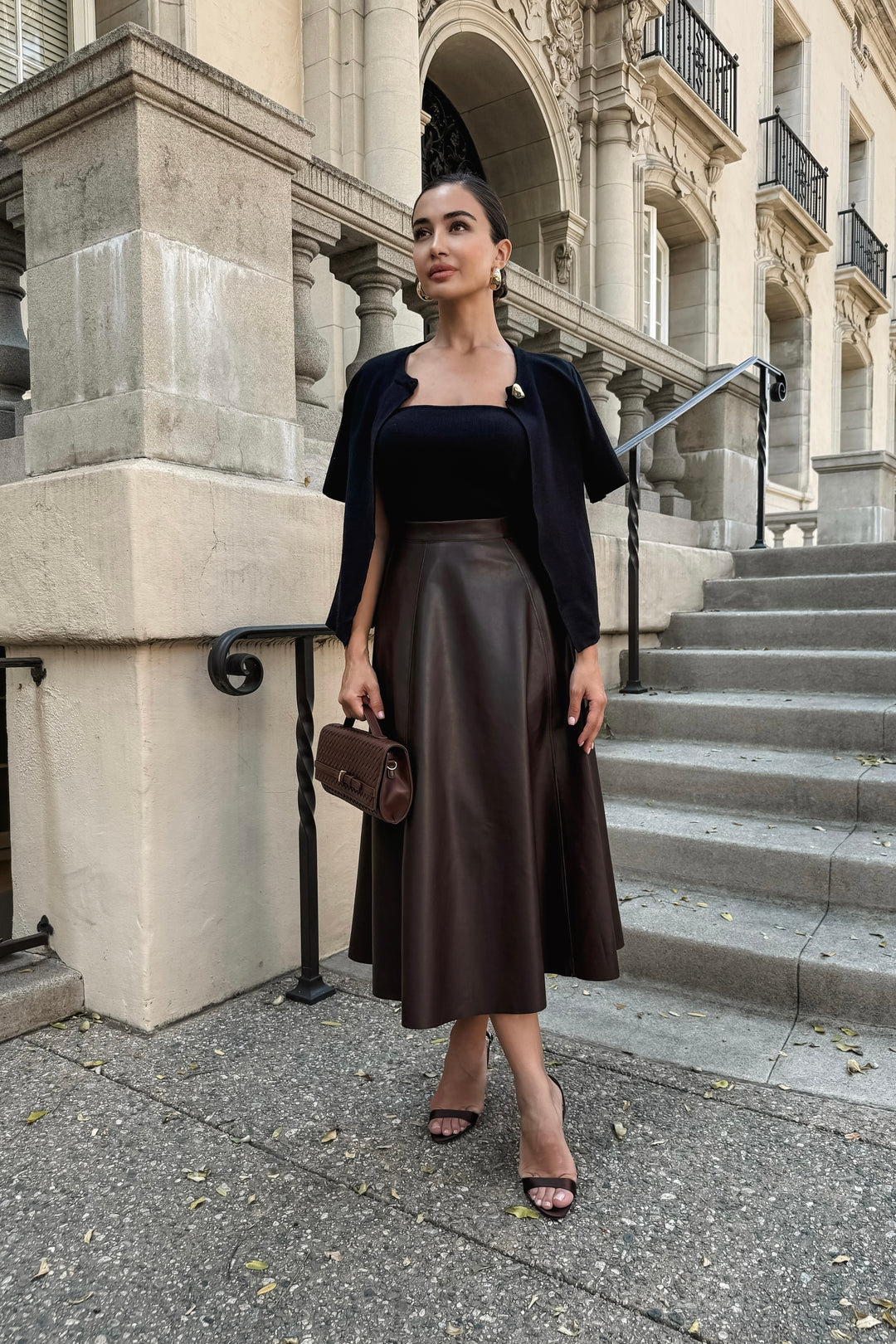 Alejandra Leather Maxi Skirt