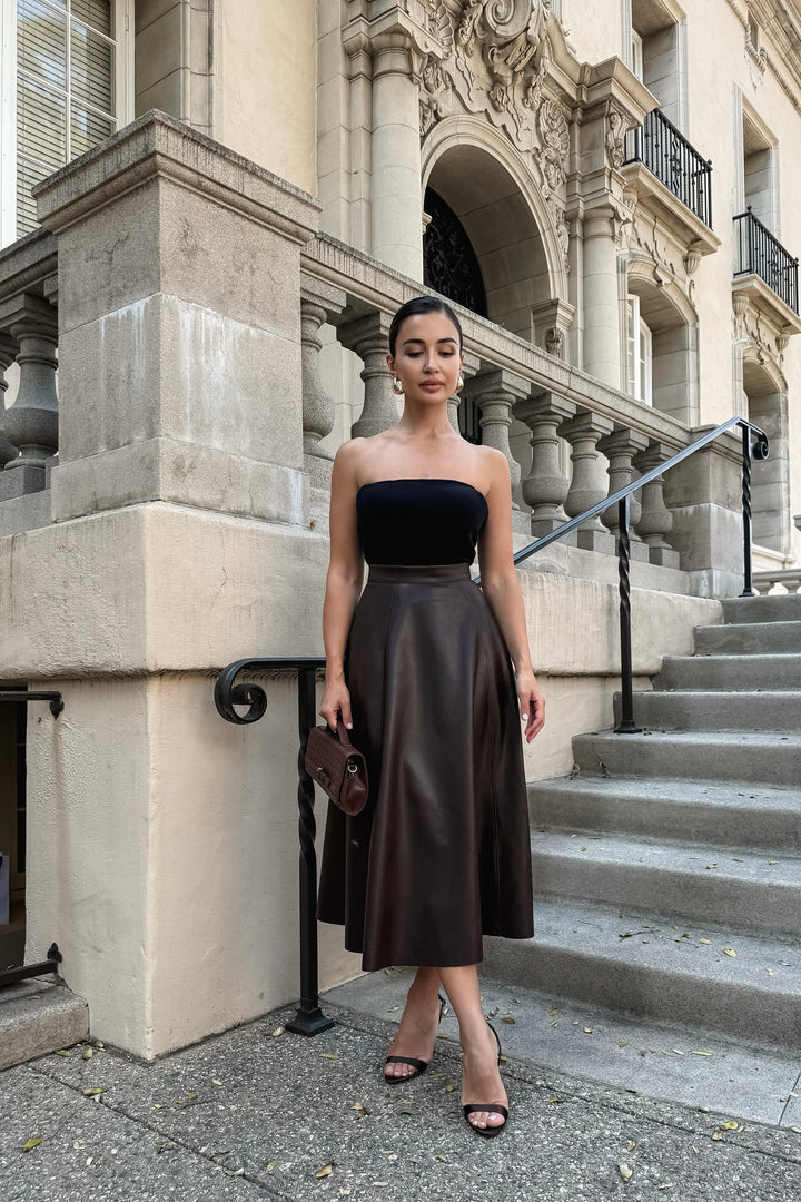 Alejandra Leather Maxi Skirt