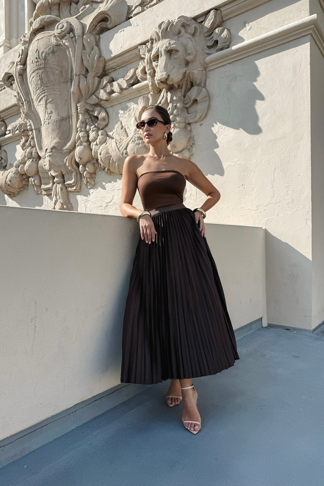 Saravia Pleated Maxi Skirt