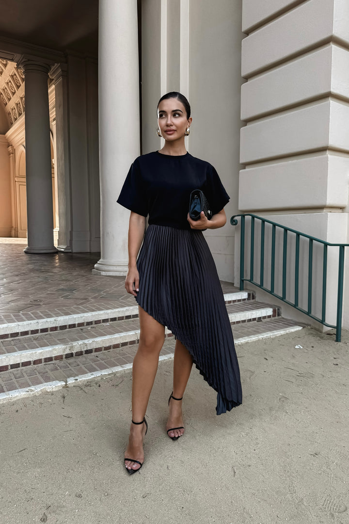 Paris Asymmetrical Pleated Skirt