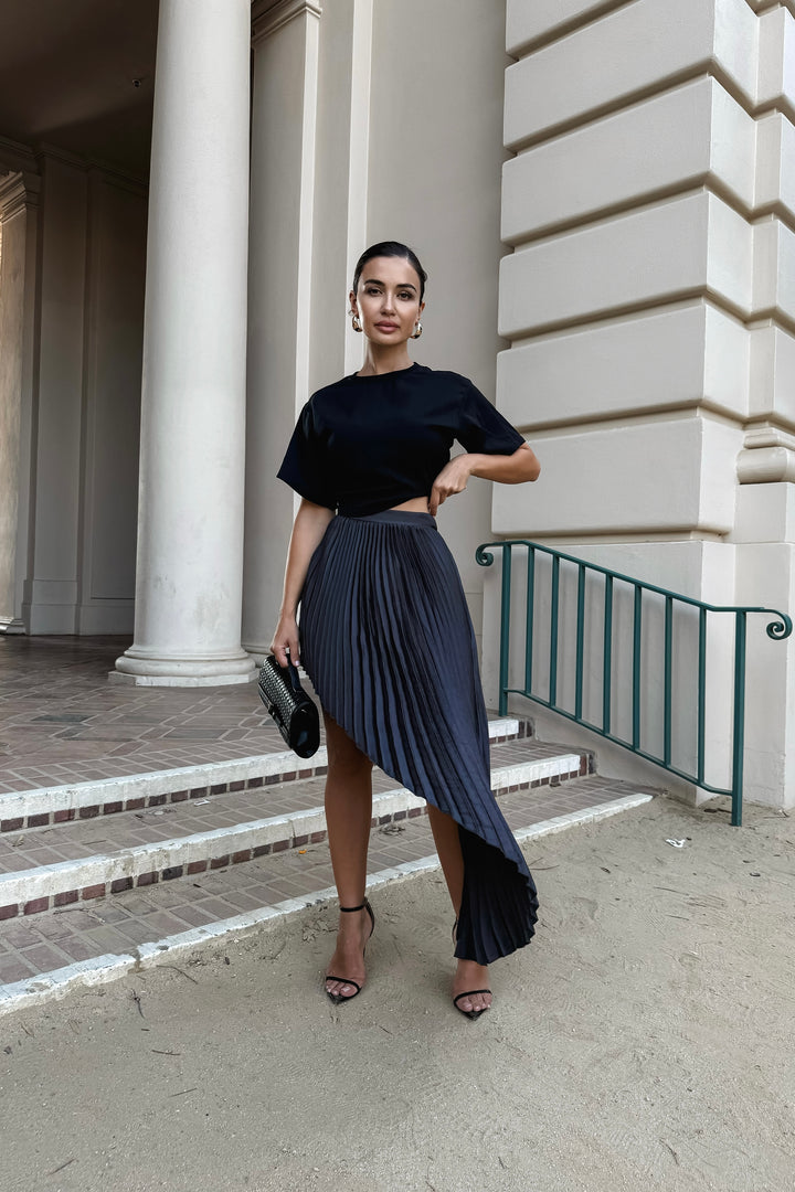Paris Asymmetrical Pleated Skirt