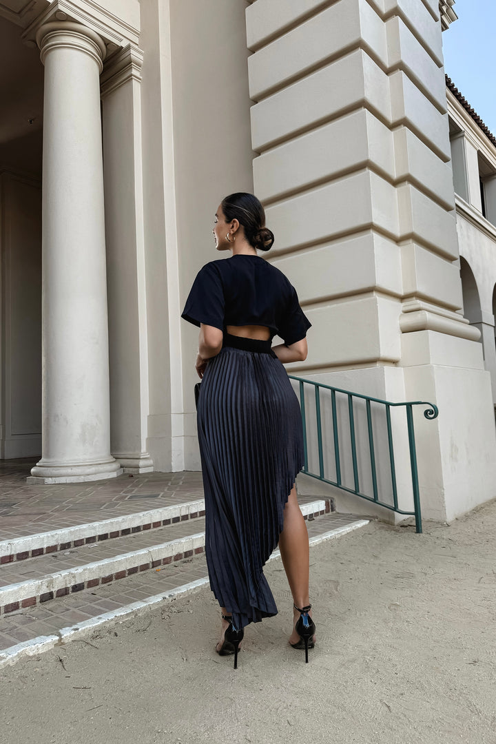 Paris Asymmetrical Pleated Skirt