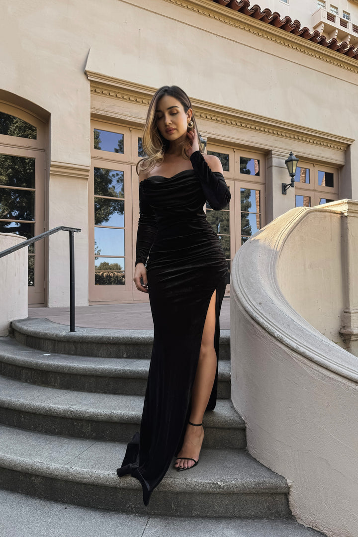 Zaide Velvet Gown - Black