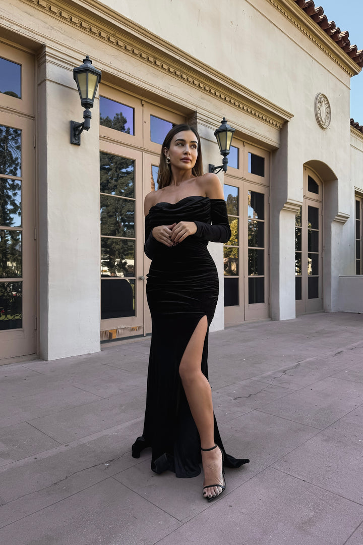 Zaide Velvet Gown - Black