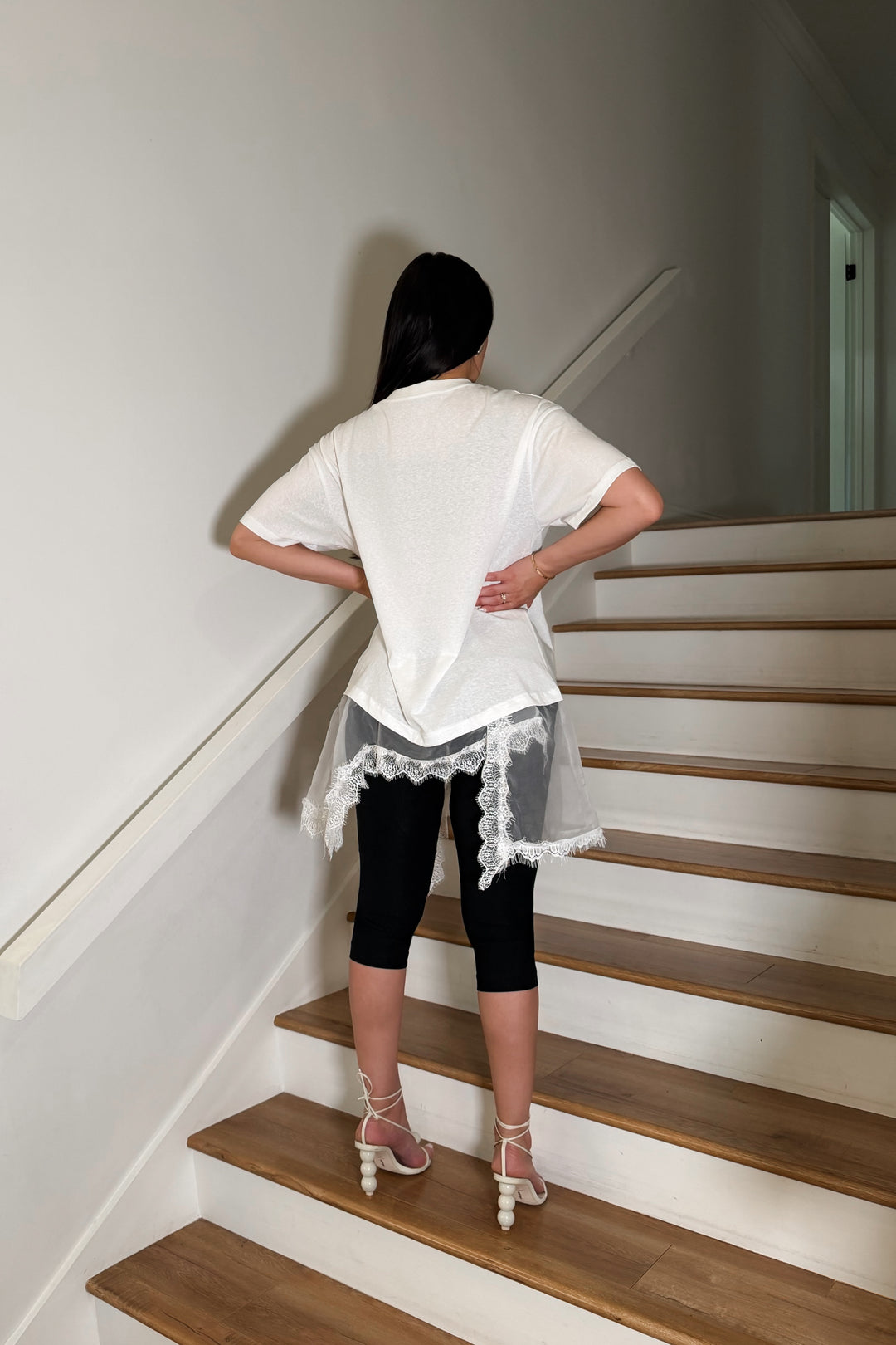 Oversized Lace T-shirt - White