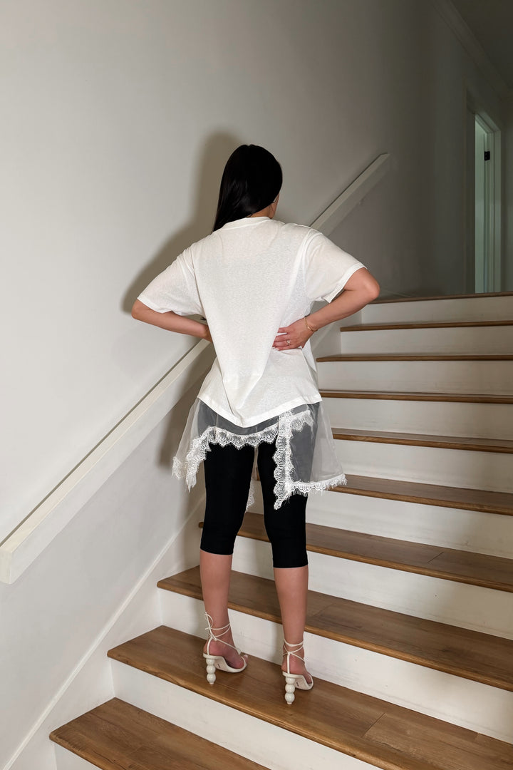 Oversized Lace T-shirt - White