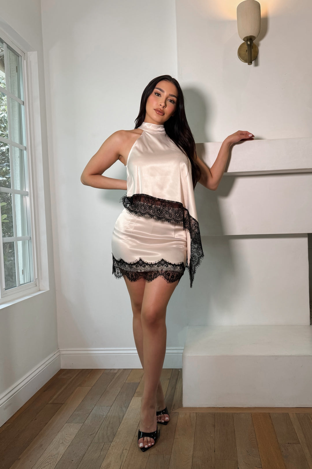 Romana Lace Satin Set