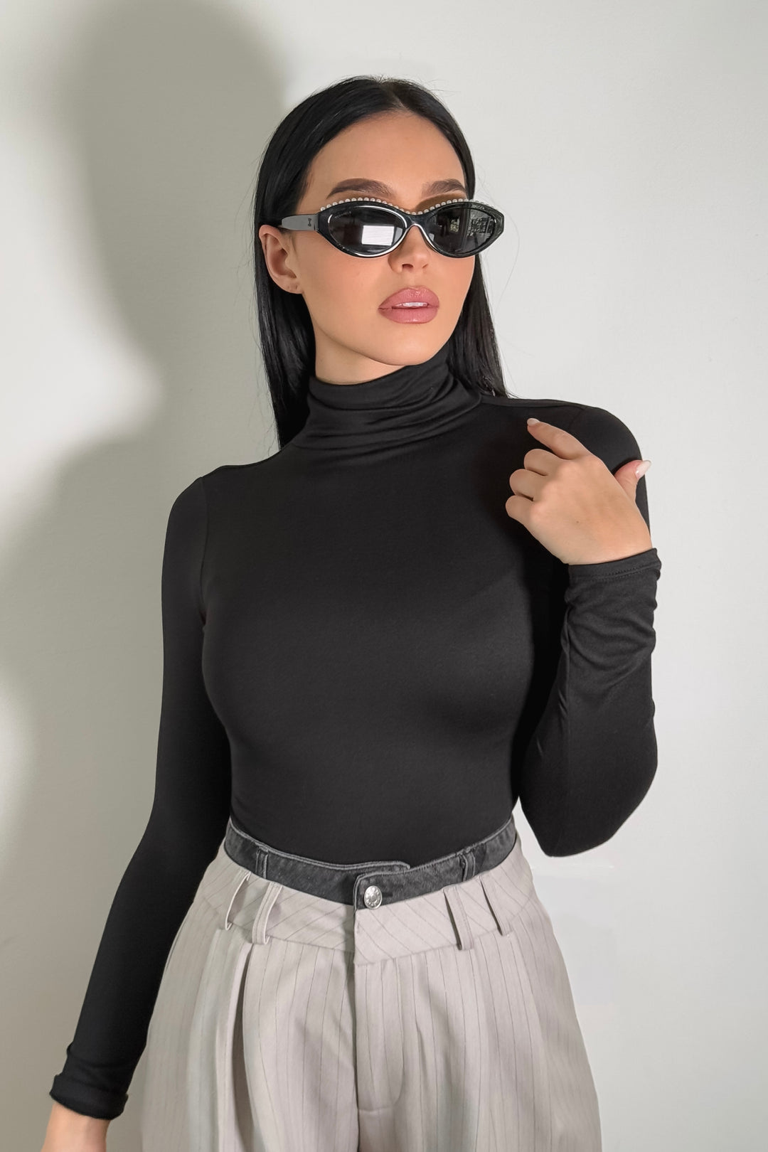 Alexie Turtleneck Bodysuit - Black