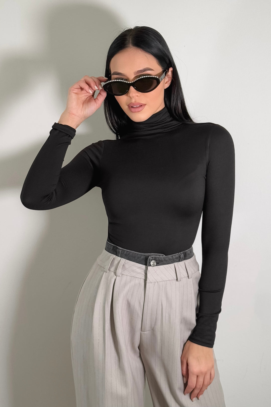 Alexie Turtleneck Bodysuit - Black