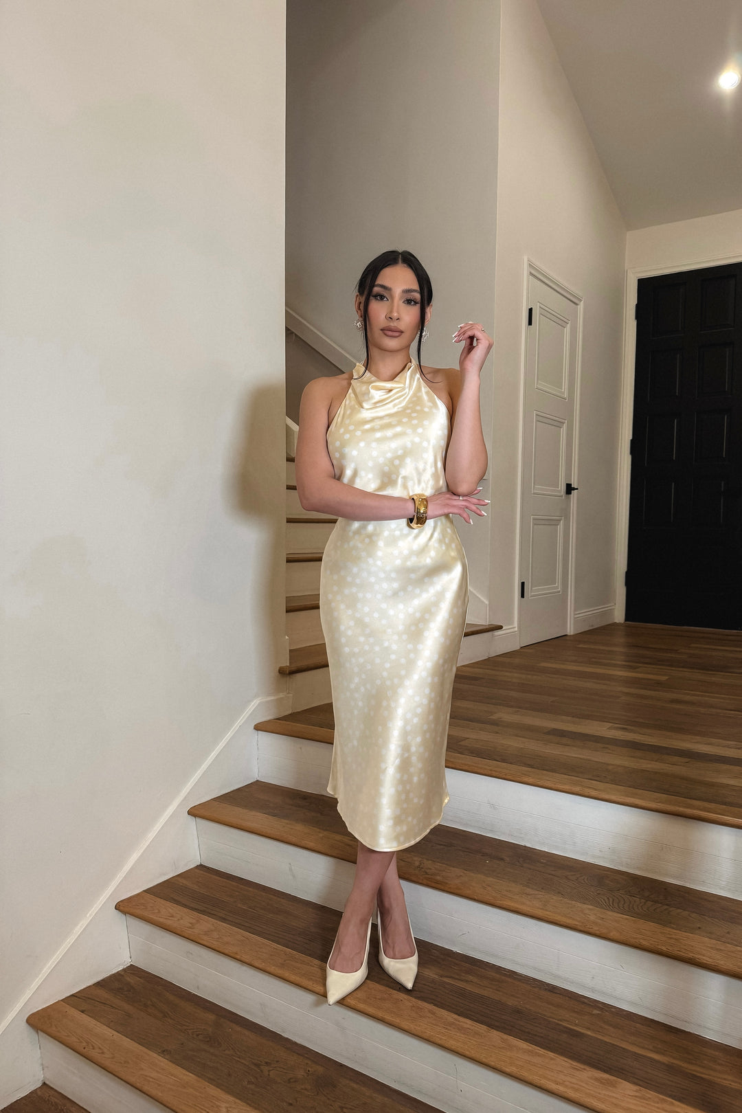 Carmen Polkadot Satin Skirt