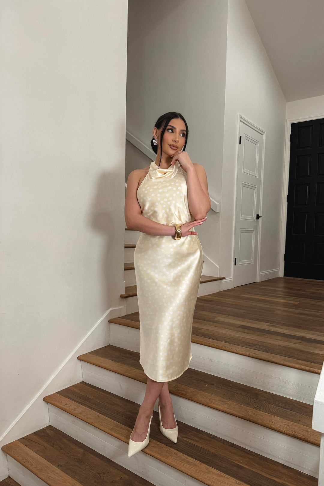 Fernanda Polkadot Satin Top