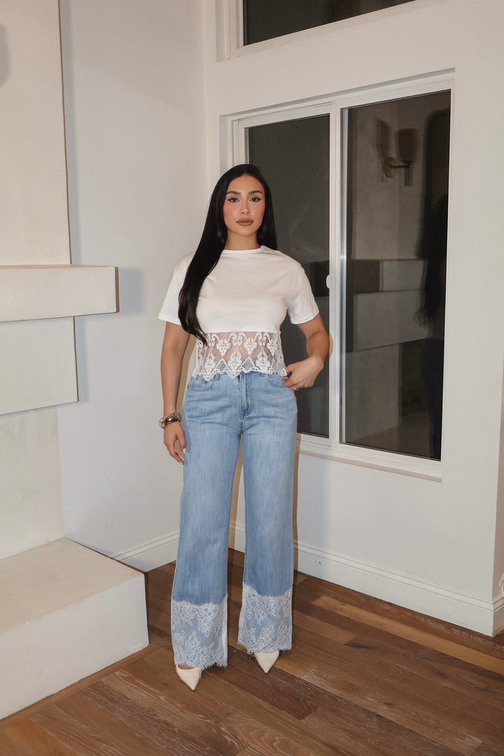 Olivetta Lace Trim Jeans