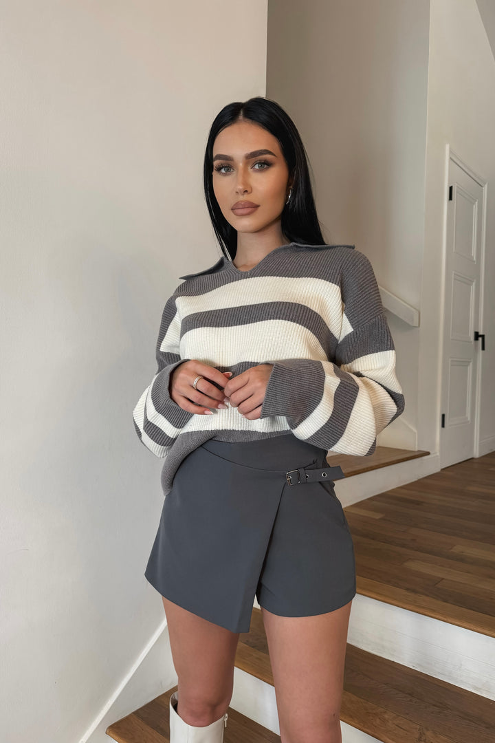 Allegra Striped Knit Sweater