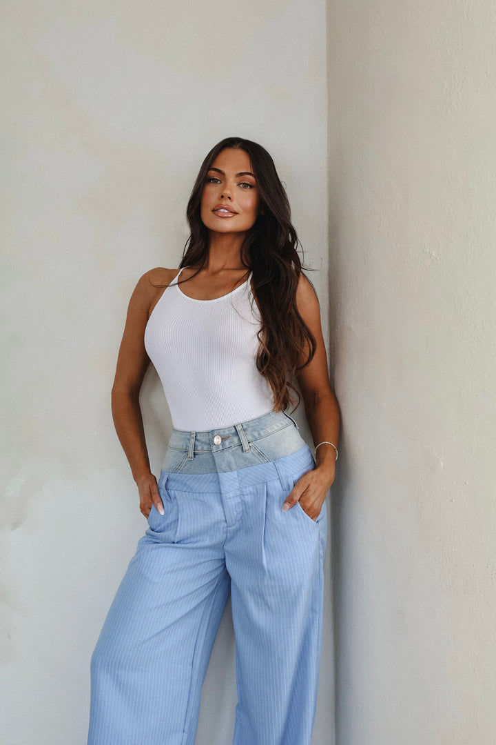 Joelle Stripe/Denim Pants