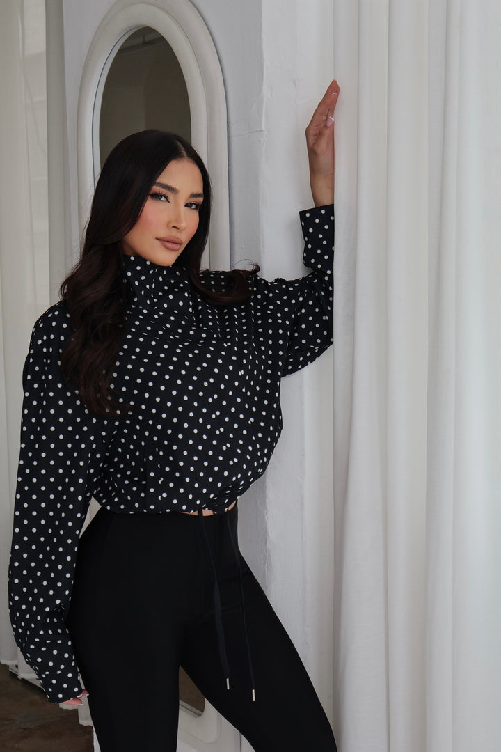 Clare Polkadot Zip Up