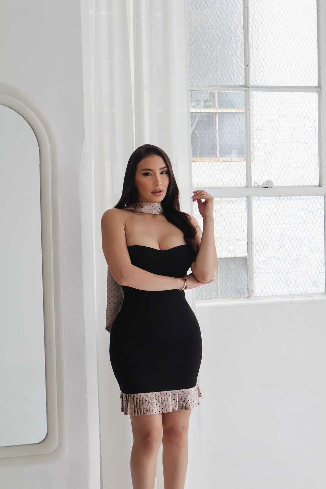Riley Polkadot Trim Dress