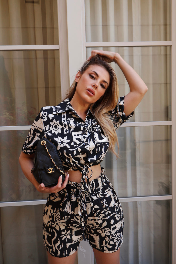 Ina 2-Piece Pattern Shorts Set