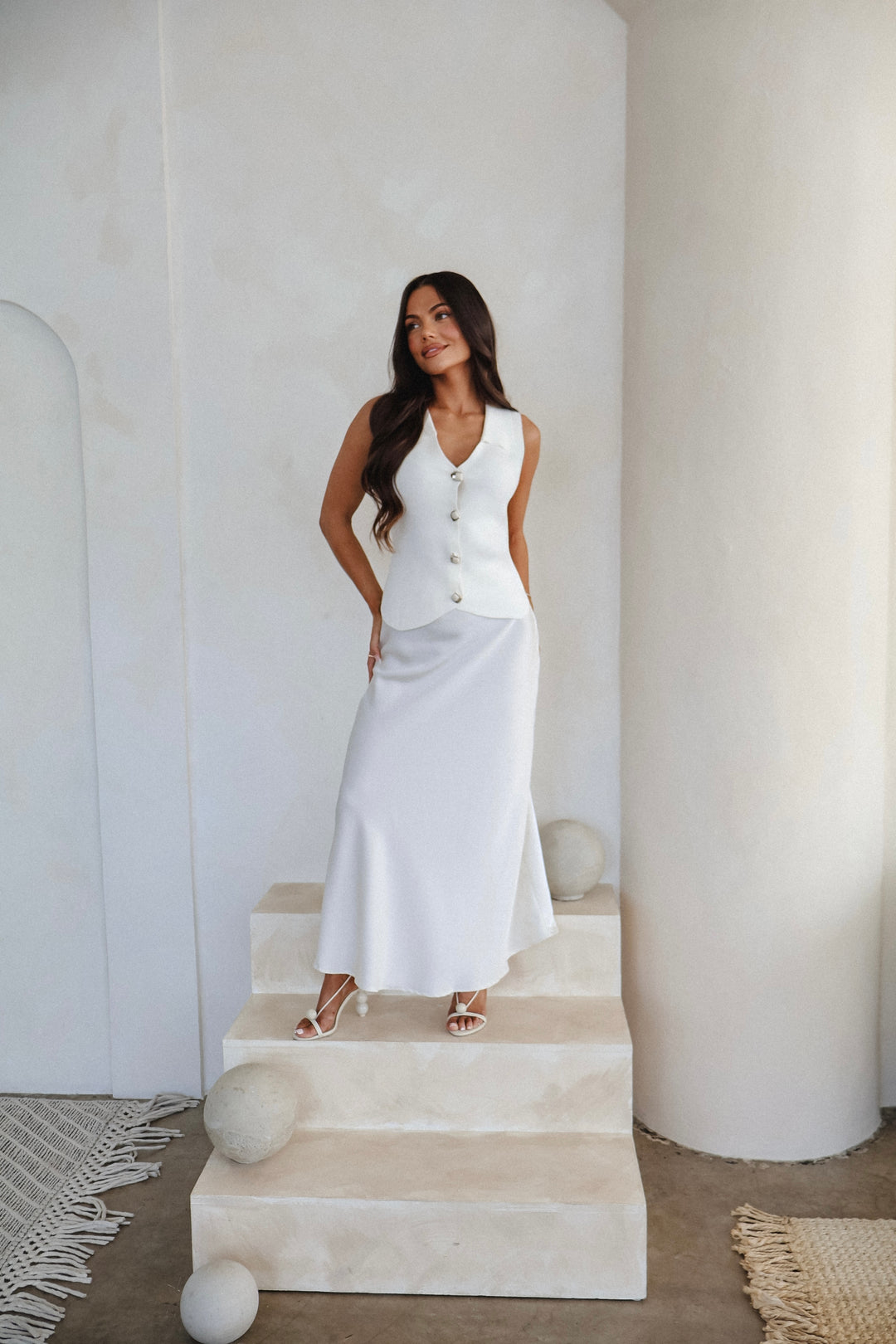 Monica Satin Skirt - Ivory