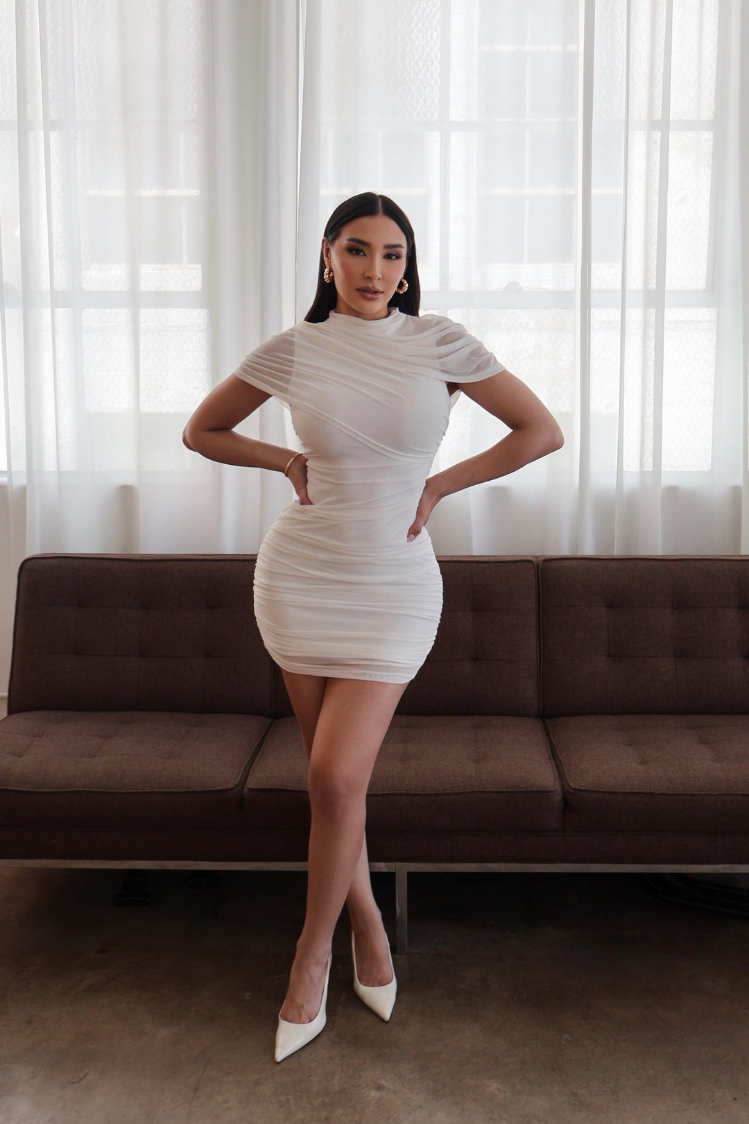 Nelly Cape Dress - White