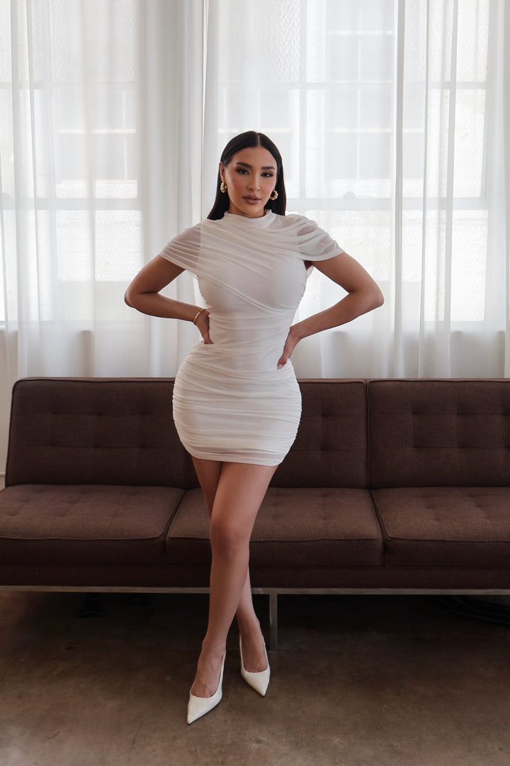Nelly Cape Dress - White