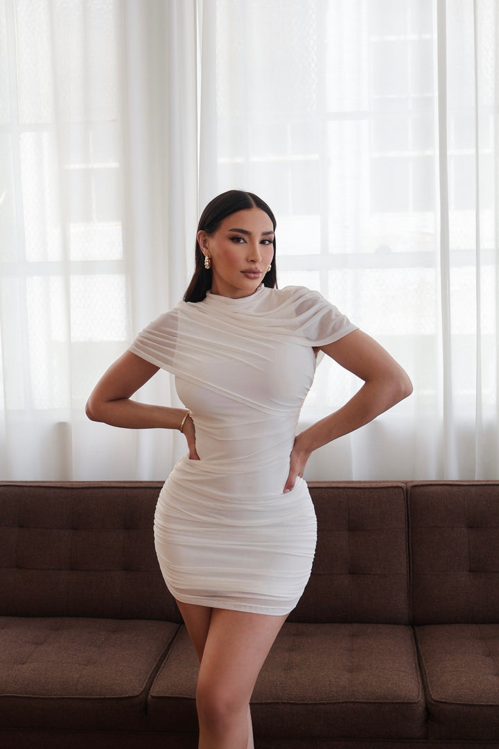 Nelly Cape Dress - White