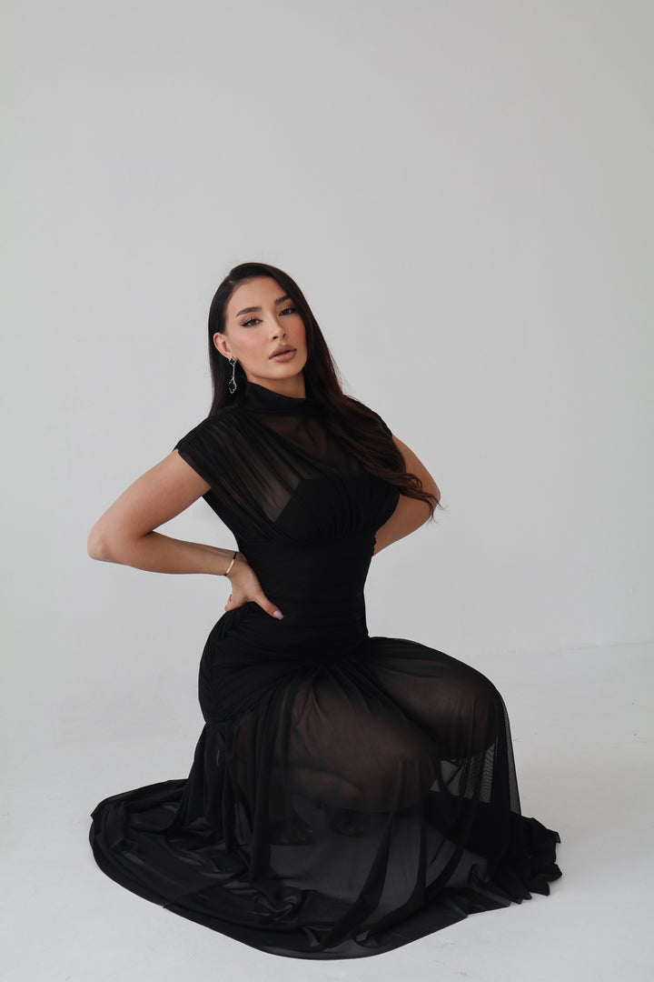 Lily Maxi Cape Dress