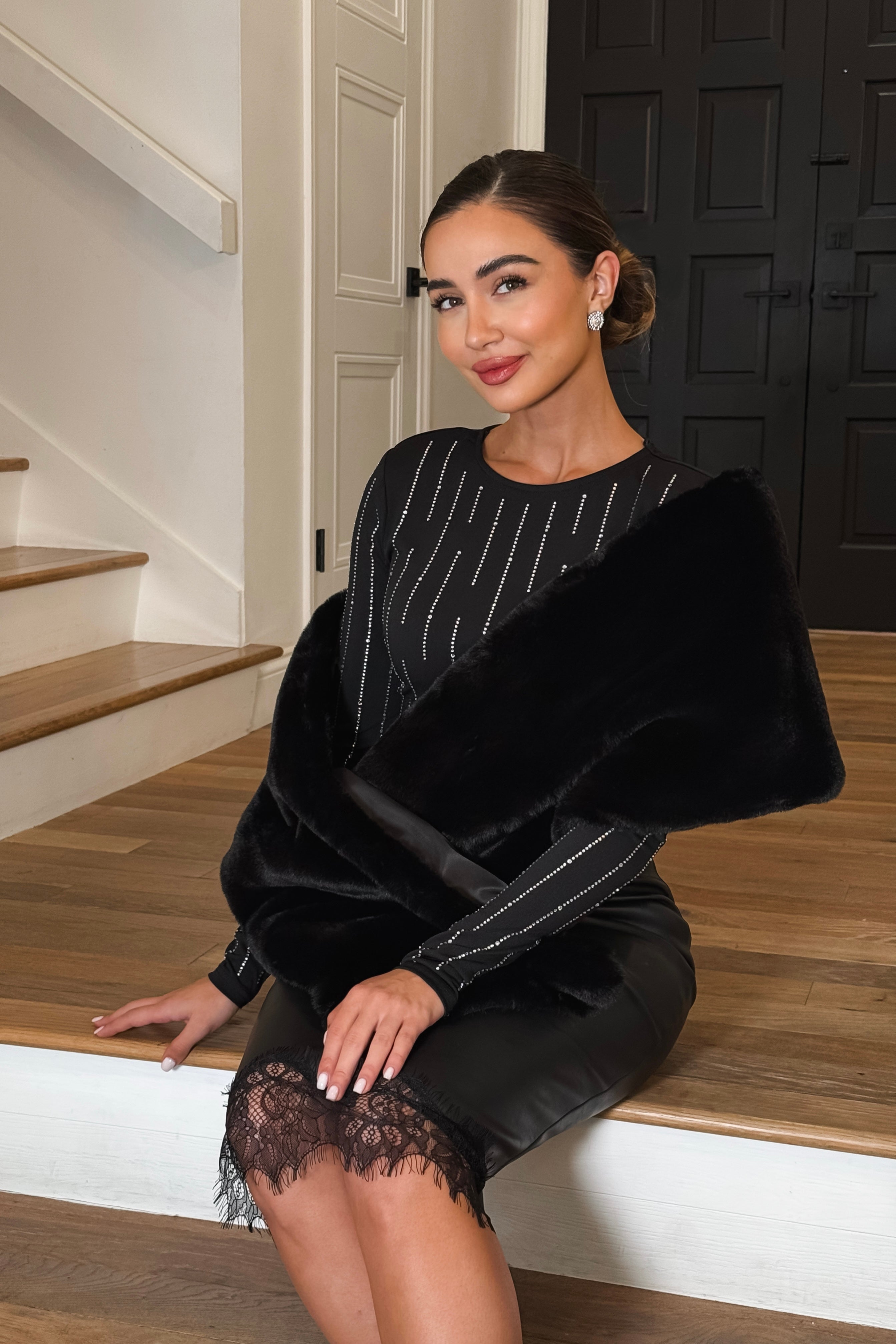 shawl over black dress