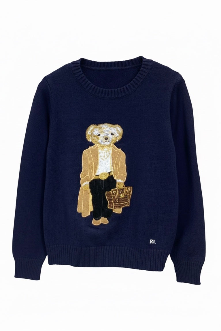 Alyssa Bear Sweater - Navy