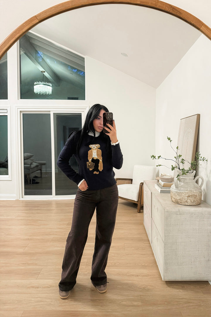 Alyssa Bear Sweater - Navy