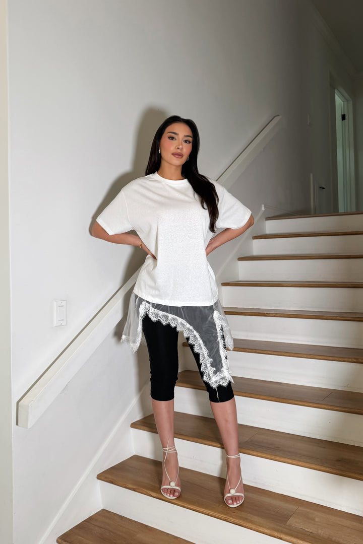 Oversized Lace T-shirt - White