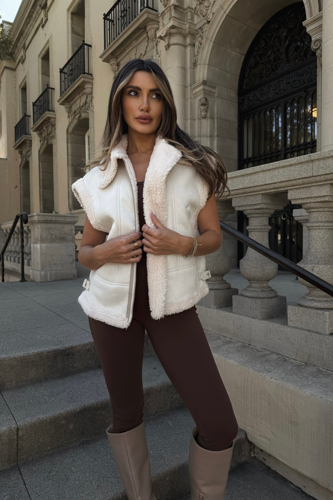 Nina Fur Zipper Vest