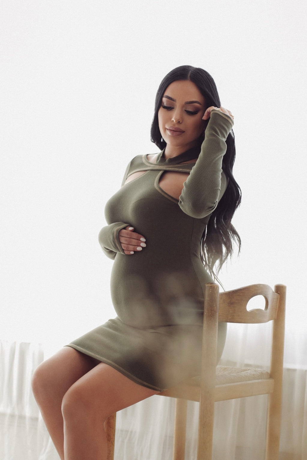 Gaia Knit Cut Out Dress - Maternity Collection