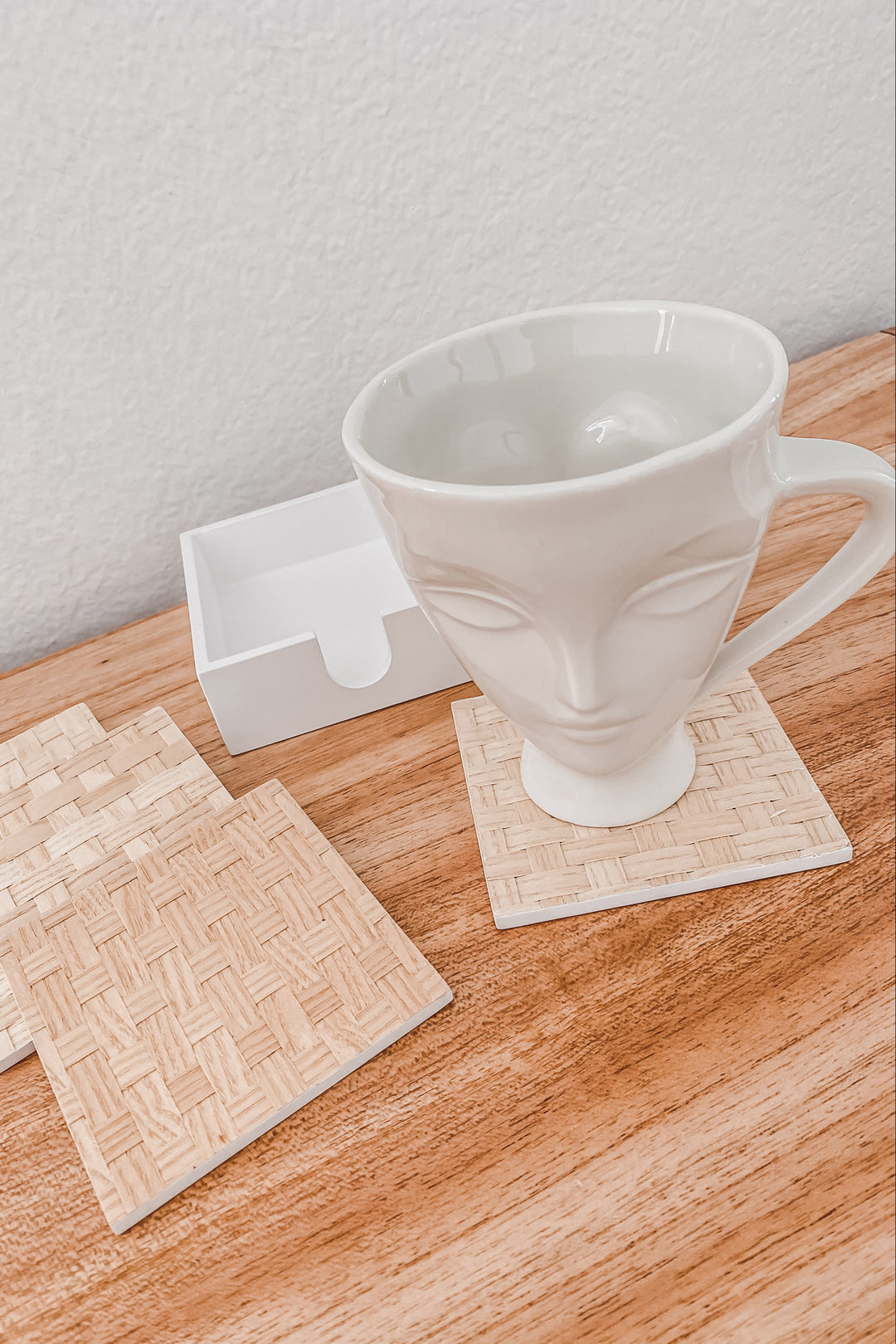 Square + Round Wooden Coasters Set