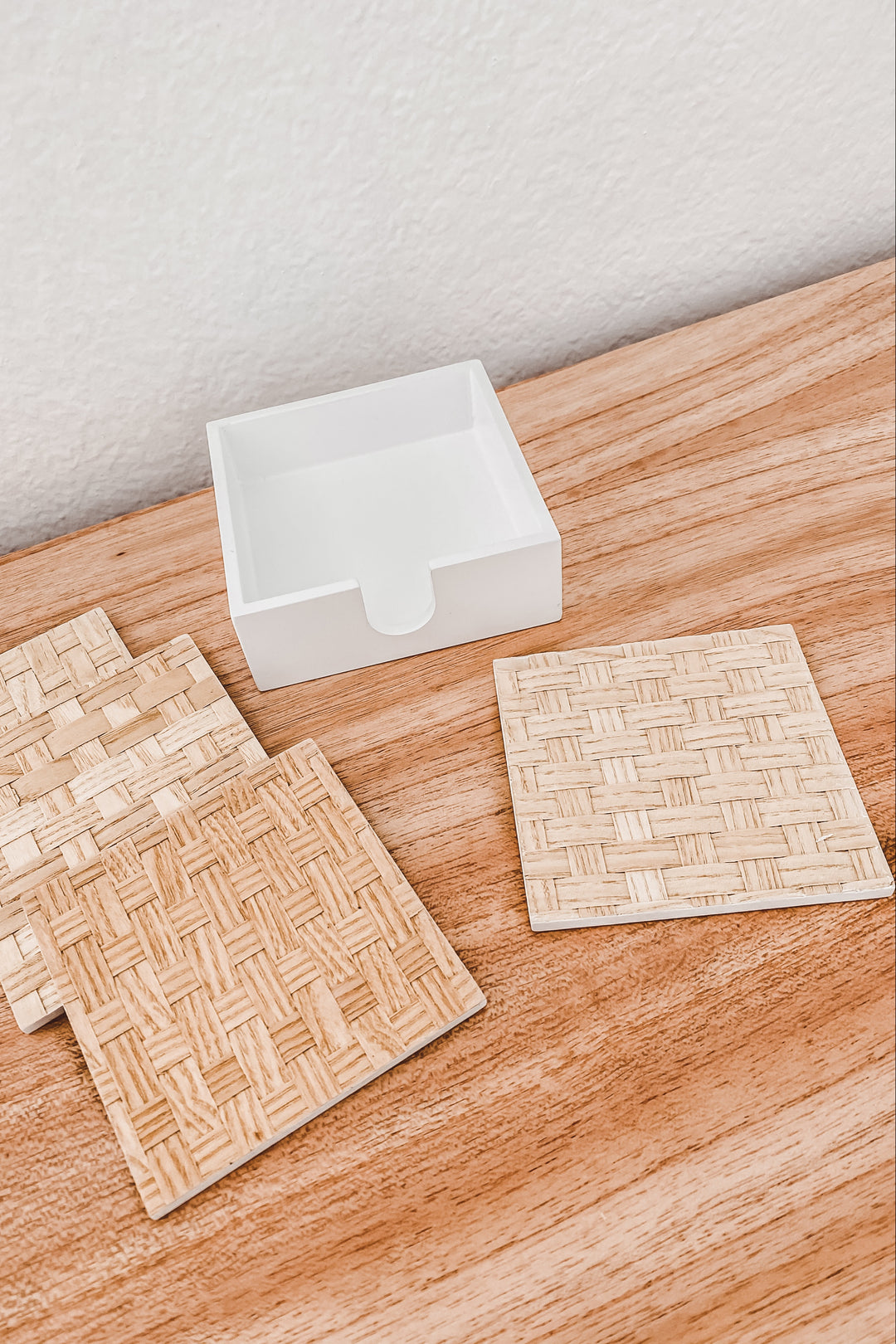 Square + Round Wooden Coasters Set