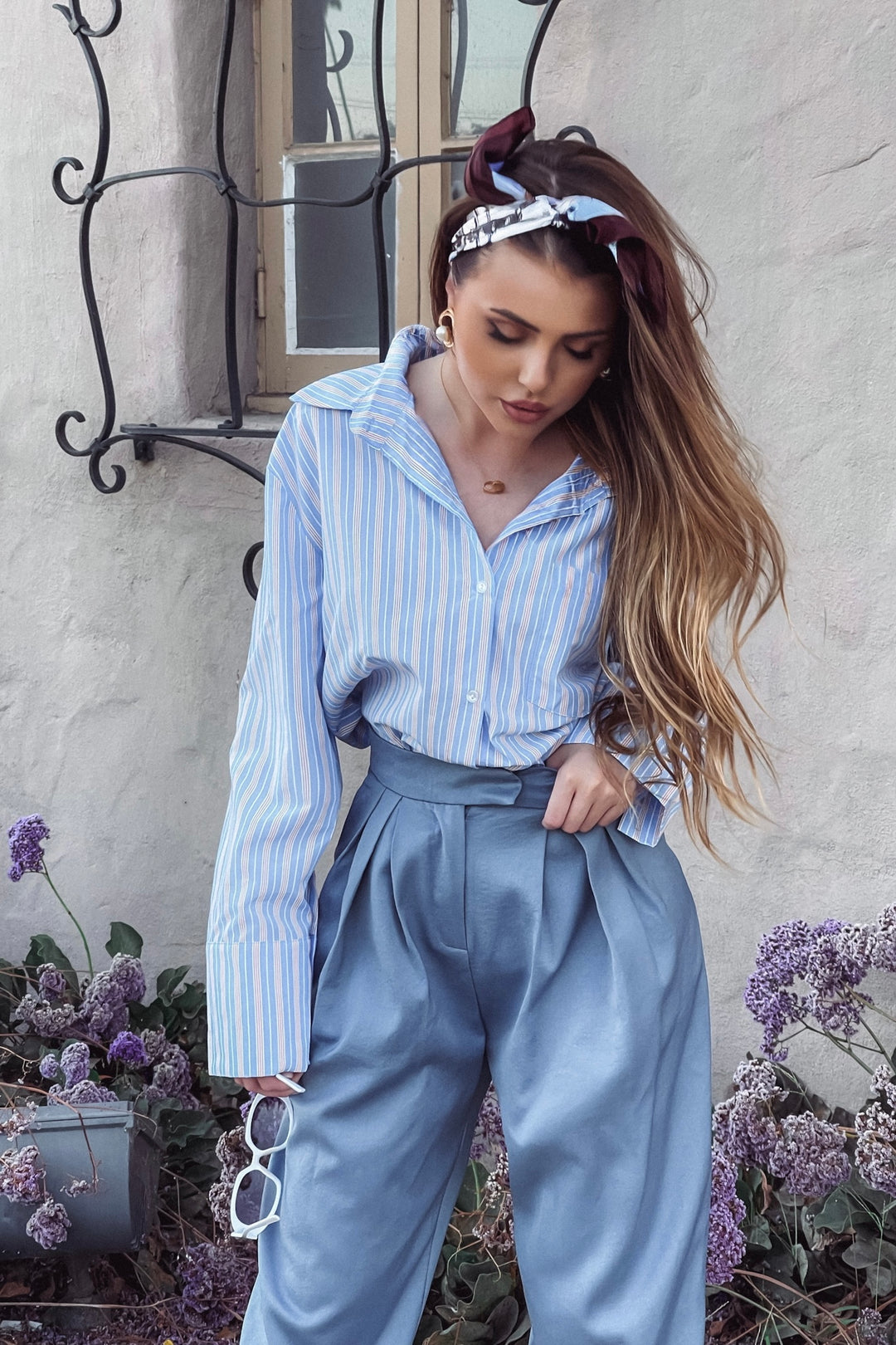 Louise Stripped Button Up