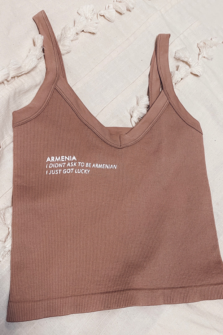Red.Blue.Apricot Collection Crop Top - Mauve