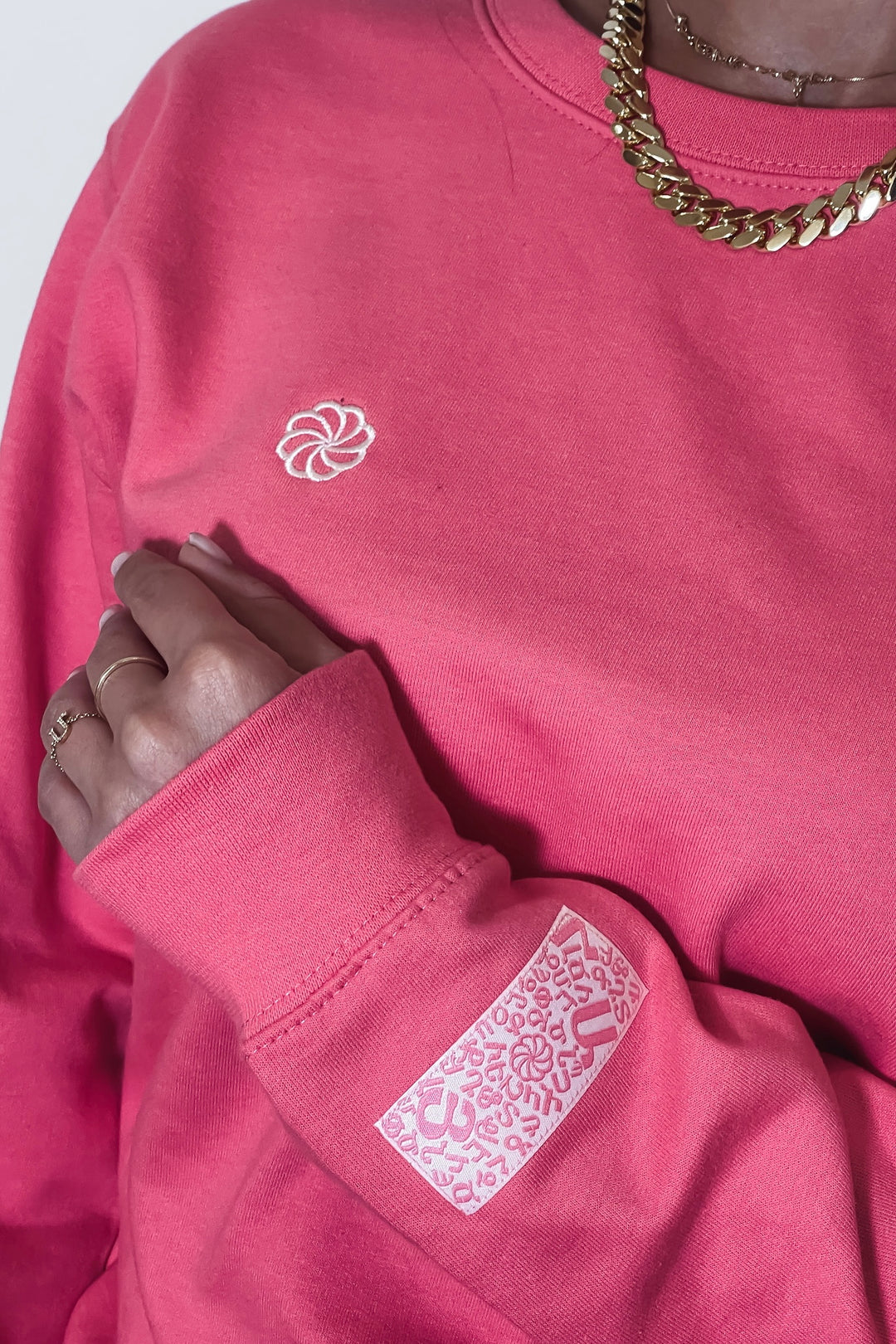 Linked Unisex Collection - Pink Crewneck