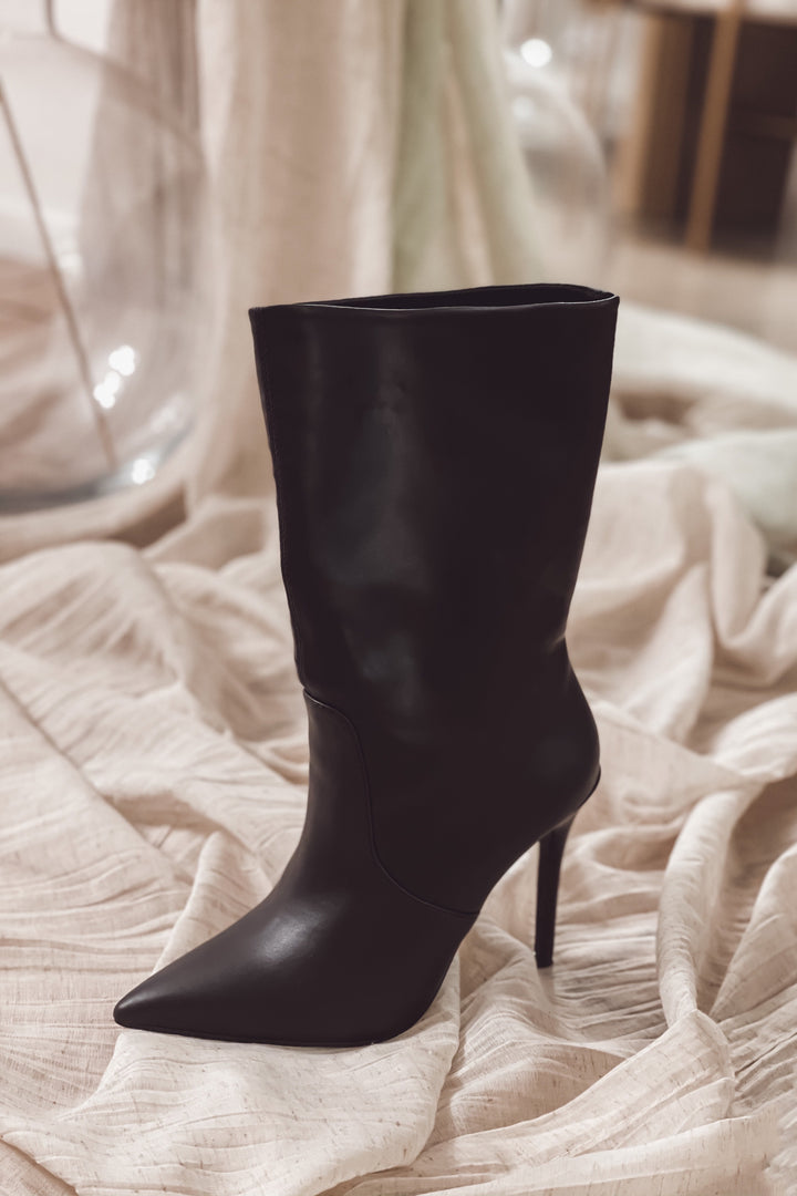 Deanne Leather Booties - Black