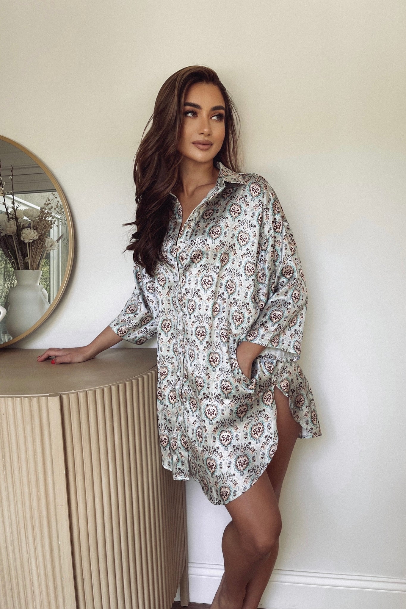 Paisley satin dress hotsell