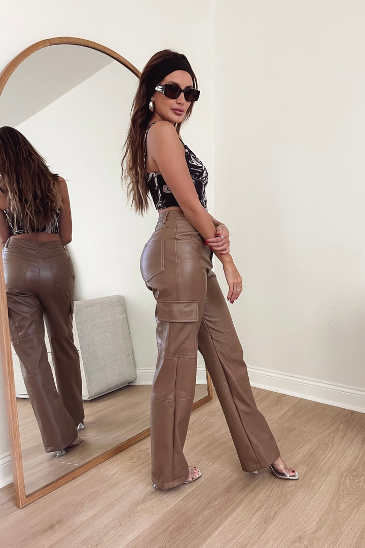 Julia Leather Cargo Pants